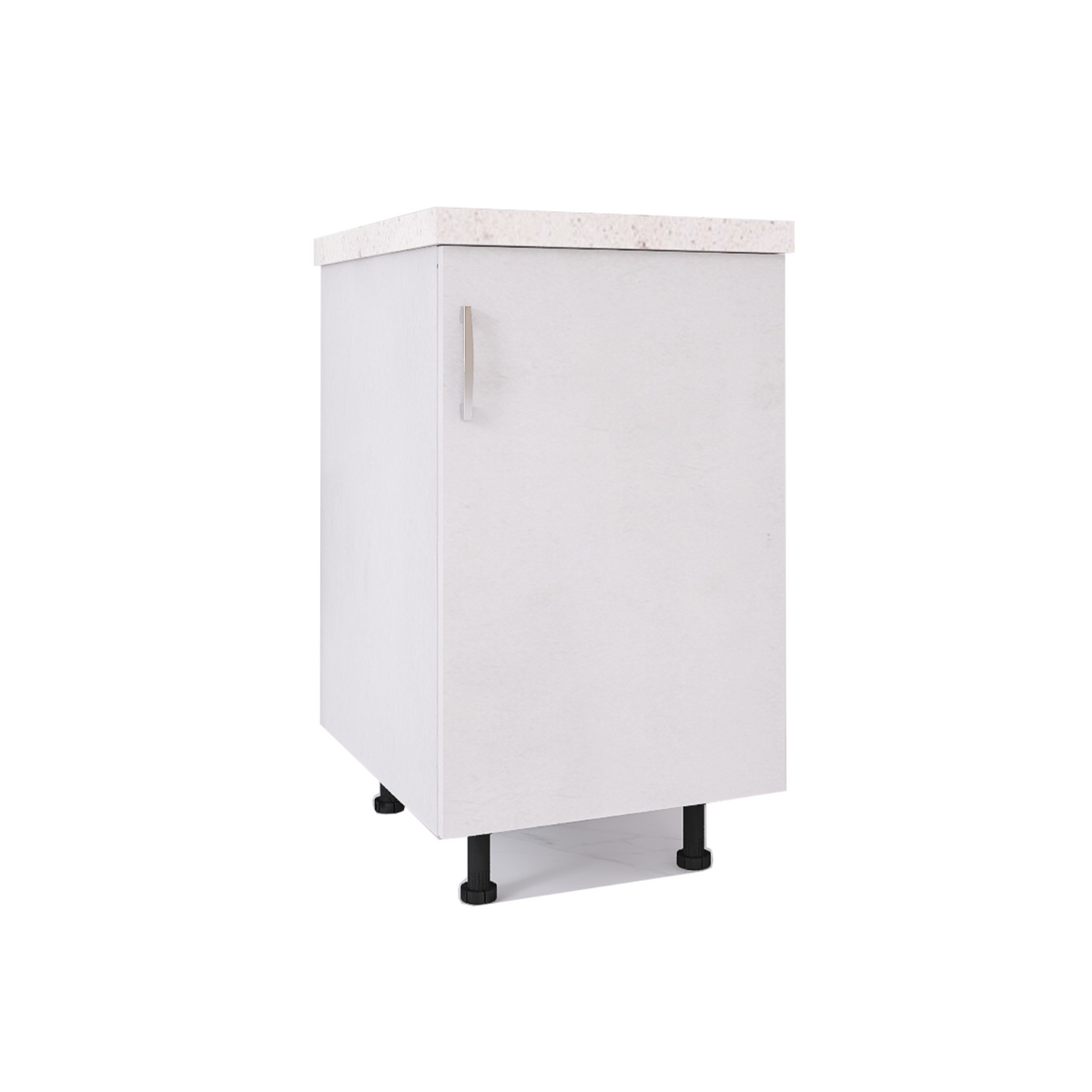 Corp Baza Bucatarie Cu Blat Termorezistent, L40cm x H90cm x A50cm, Culoare Alb, Pal 18mm - imagine 2