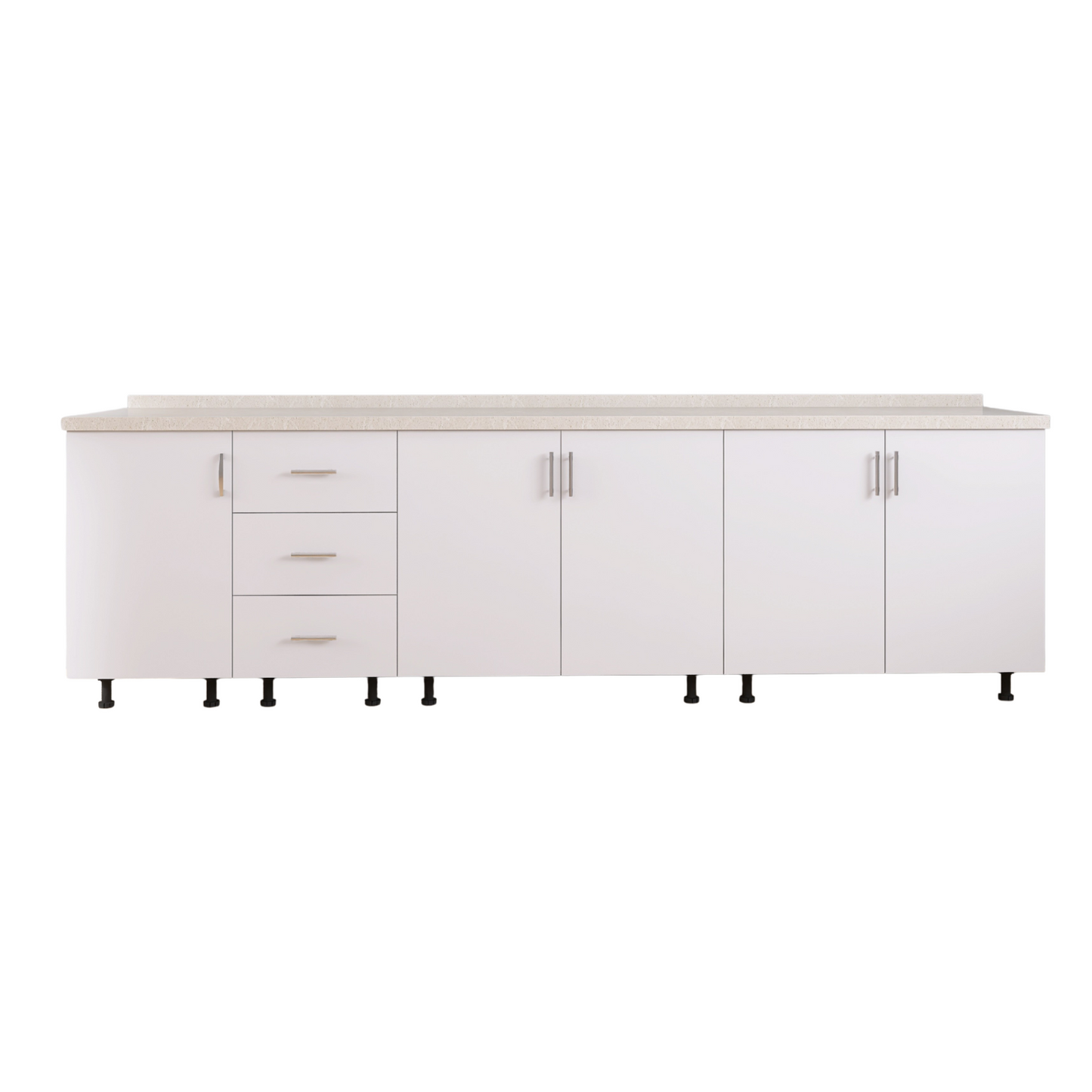 Corp Inferior Bucatarie L220 x A50 x H90 cm, Culoare Alb, Pal 18mm, Blat Termorezistent 2.8 cm - imagine 4