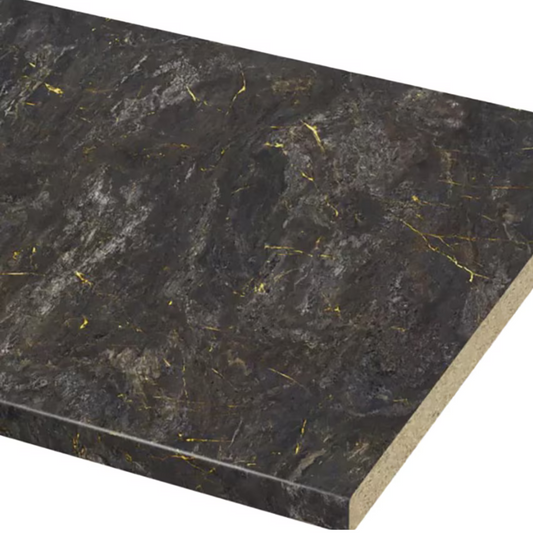 Blat Bucatarie Termorezistent 140cm x 60cm, Culoare Negru Marmura, Grosime 2,8cm - imagine 2