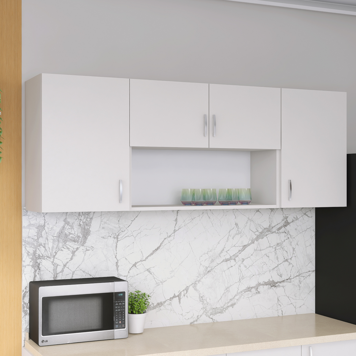 Bucatarie 160cm Lili , Culoare ALB, Material PAL 18mm, Blat Termorezistent 2.8 cm - imagine 9