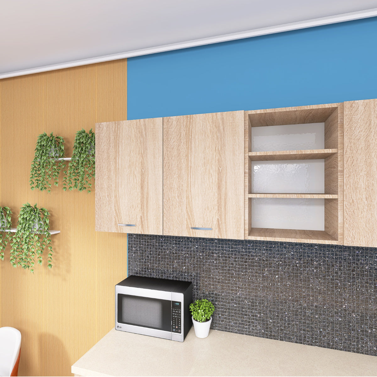 Bucatarie 200cm ELA, Culoare Sonoma, Material PAL 18mm, Blat Termorezistent - imagine 5