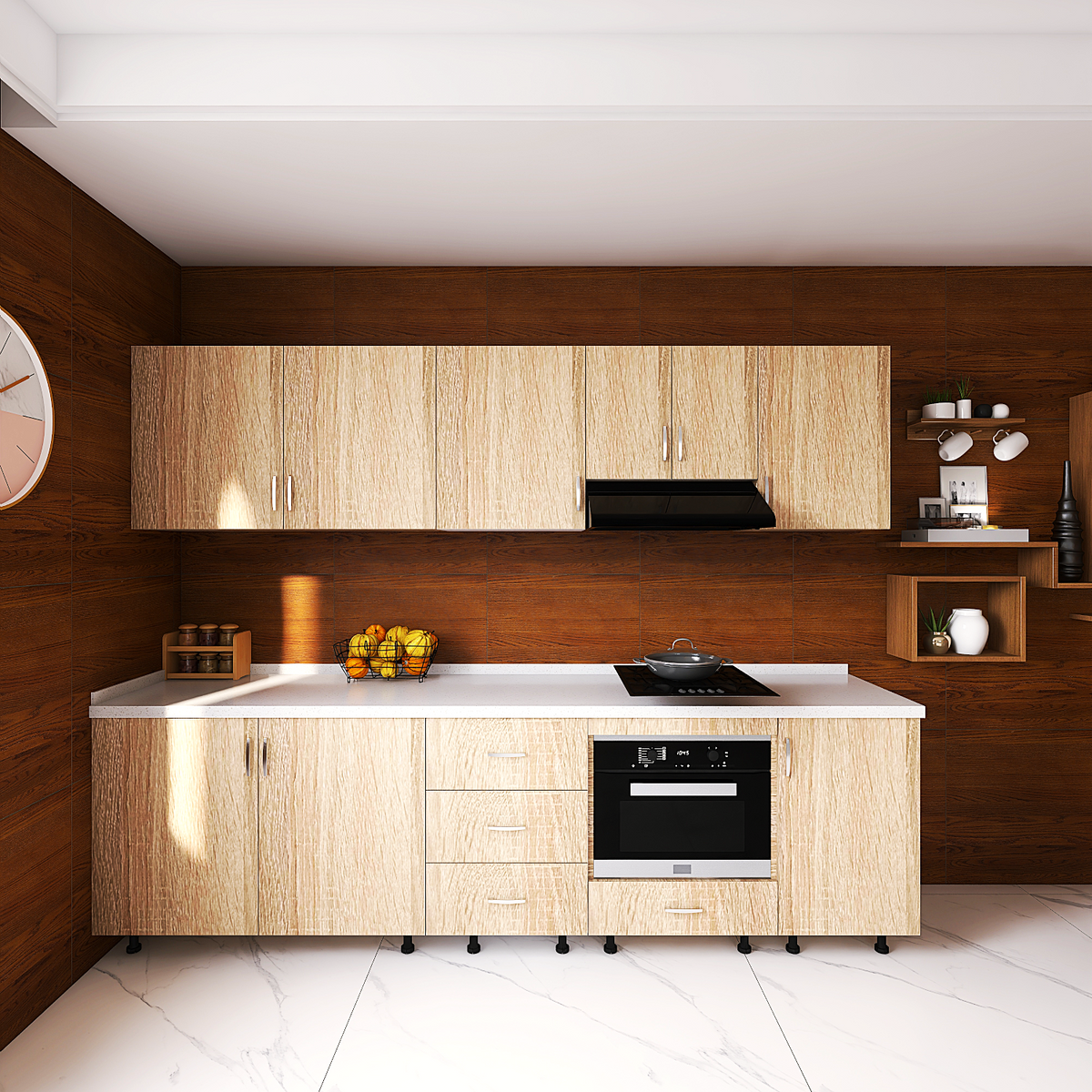 Bucatarie ADDA 220cm, Culoare Stejar Sonoma, Pal 18mm