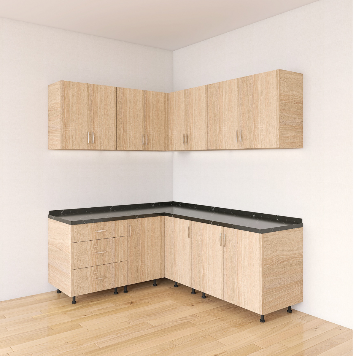 Bucatarie Colt Karla L200 x L170, Pal 18mm, Culoare Sonoma, Balamale Soft - Clos - imagine 5