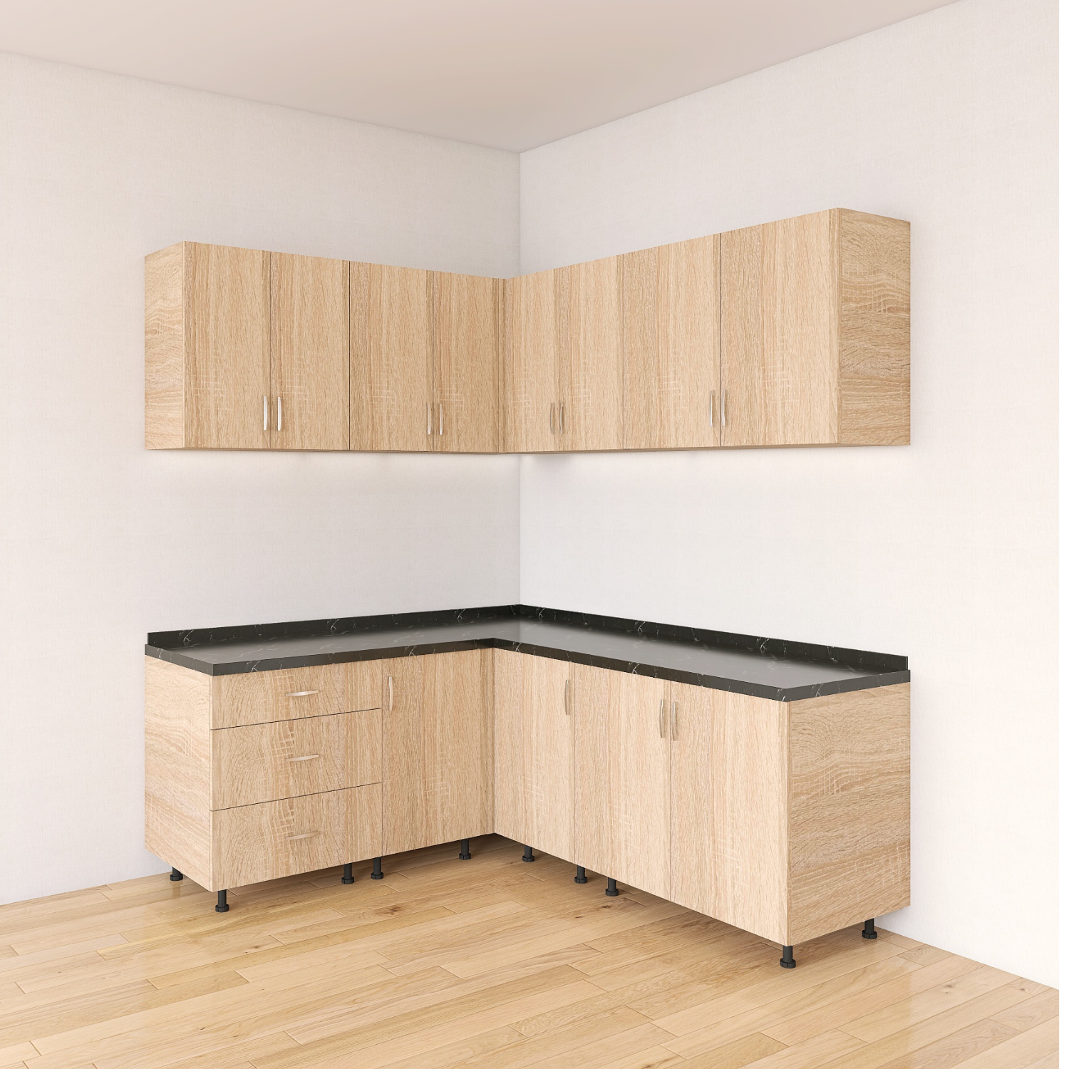 Bucatarie Colt Karla L200 x L170, Pal 18mm, Culoare Sonoma, Balamale Soft - Clos - imagine 5
