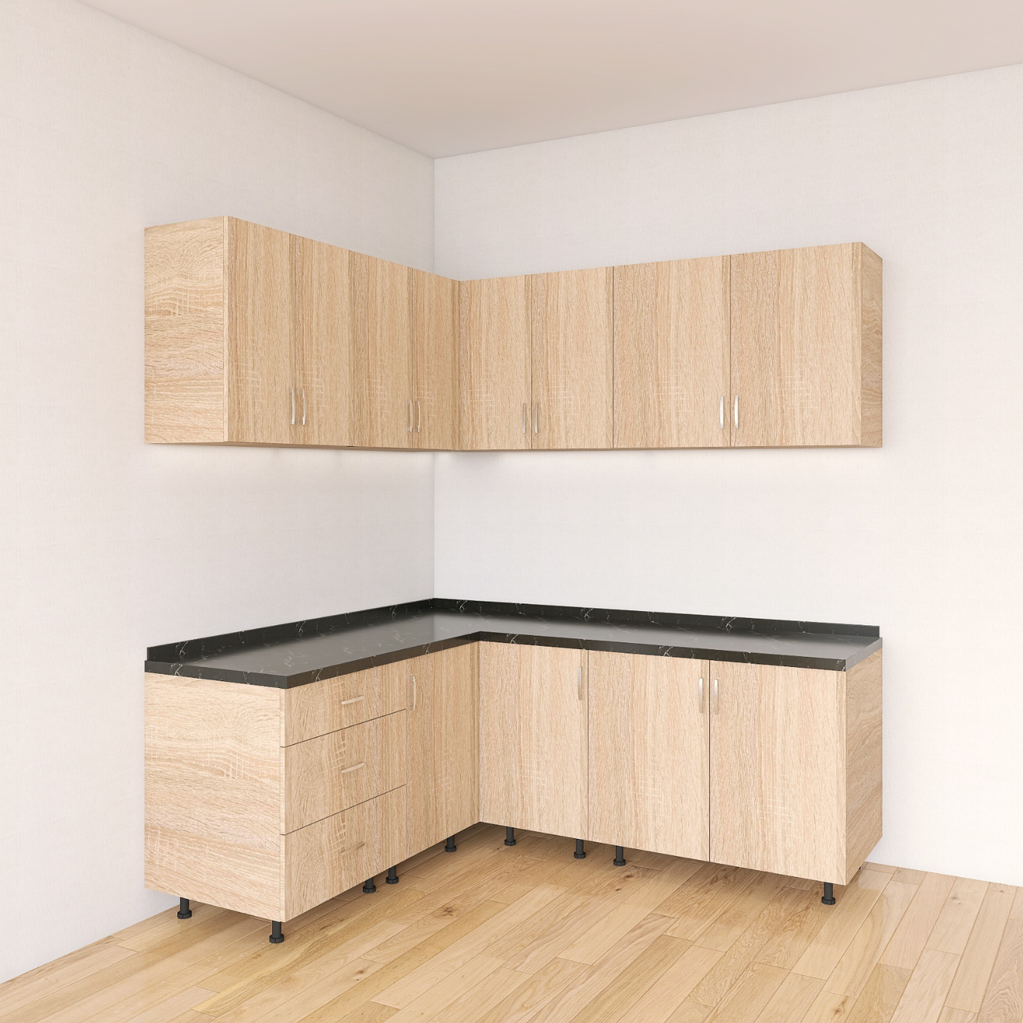 Bucatarie Colt Karla L200 x L170, Pal 18mm, Culoare Sonoma, Balamale Soft - Clos - imagine 4