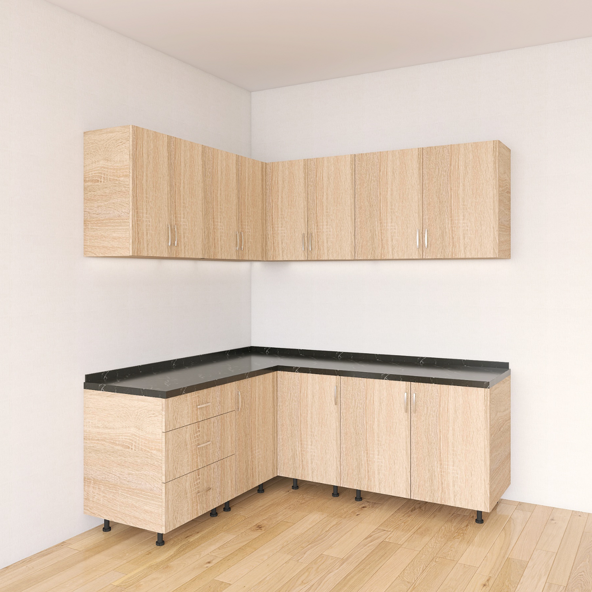 Bucatarie Colt Karla L200 x L170, Pal 18mm, Culoare Sonoma, Balamale Soft - Clos - imagine 4