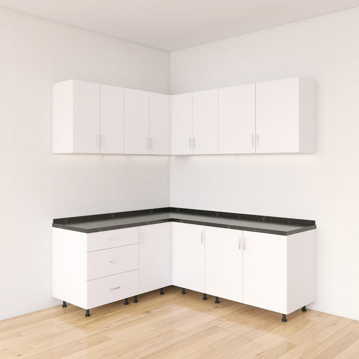 Bucatarie Colt Karla L200 x L170, Pal 18mm, Culoare ALB, Balamale Soft - Clos - imagine 4