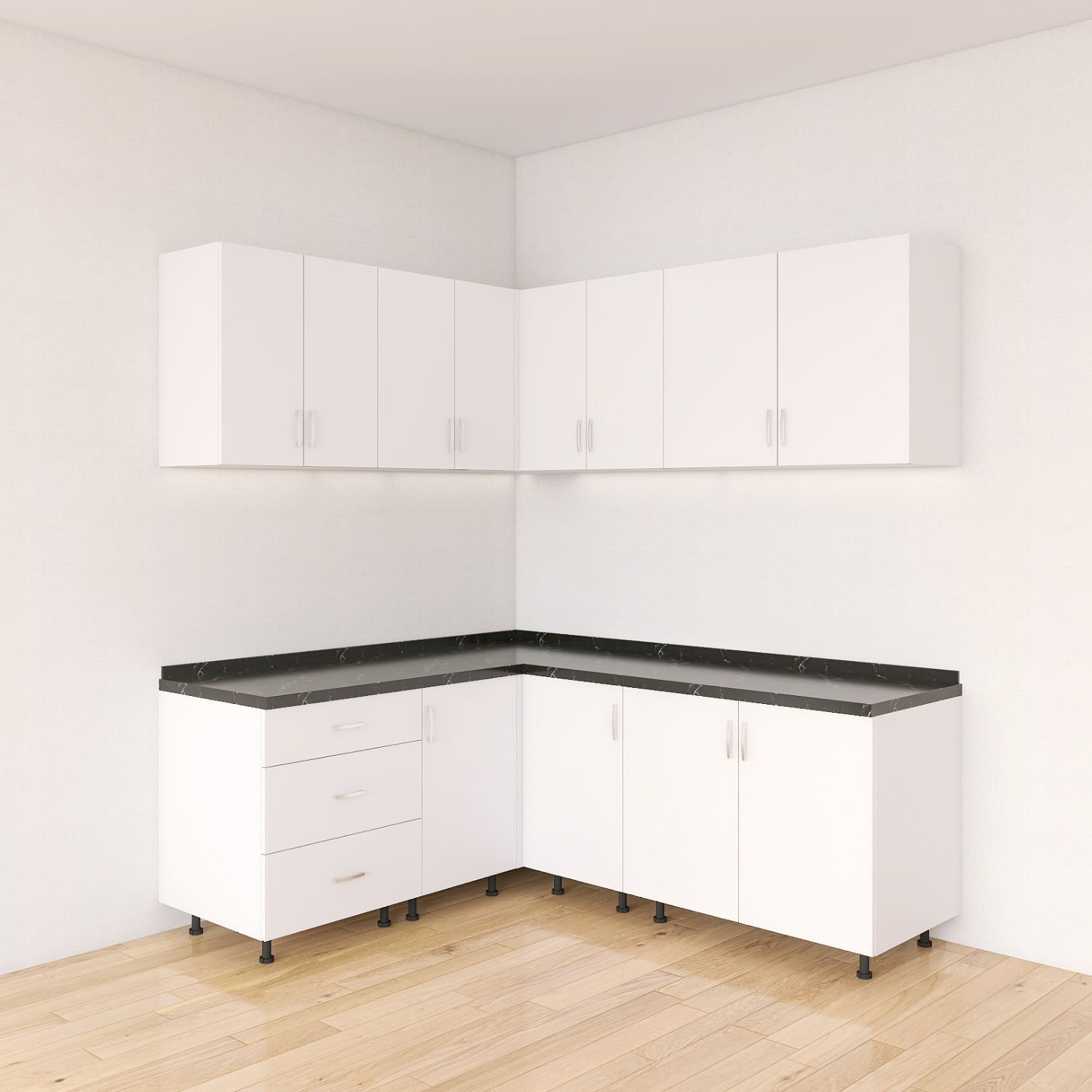 Bucatarie Colt Karla L200 x L170, Pal 18mm, Culoare ALB, Balamale Soft - Clos - imagine 4
