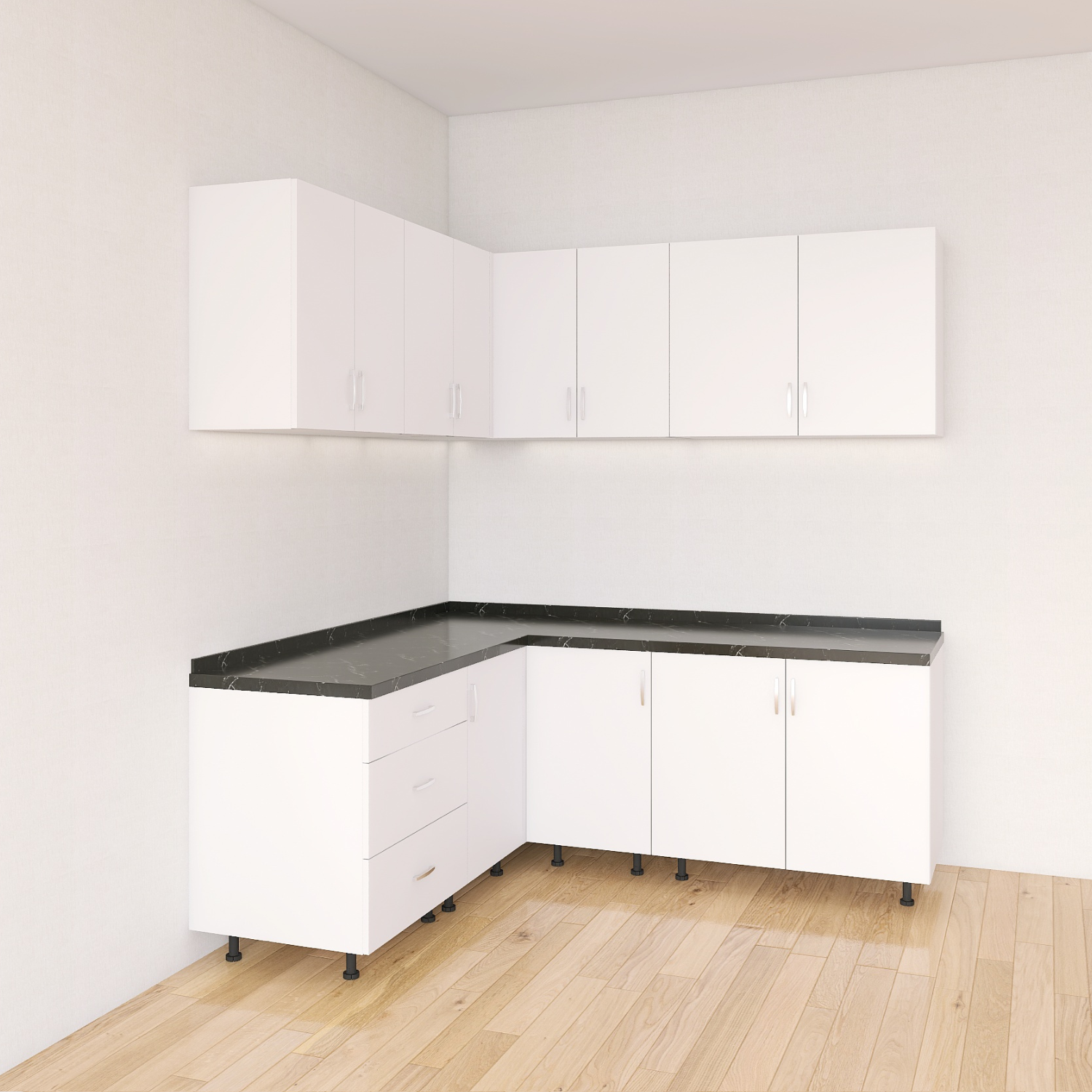 Bucatarie Colt Karla L200 x L170, Pal 18mm, Culoare ALB, Balamale Soft - Clos - imagine 5
