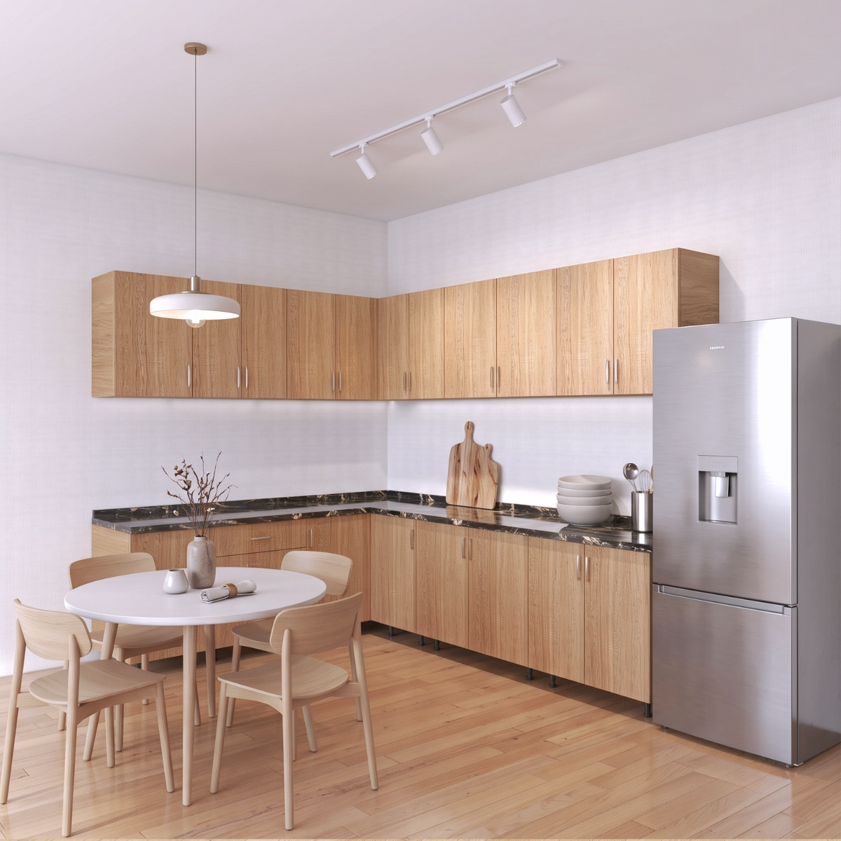 Bucatarie Colt Karla L220 x L240, Pal 18mm, Culoare Sonoma, Balamale Soft - Clos