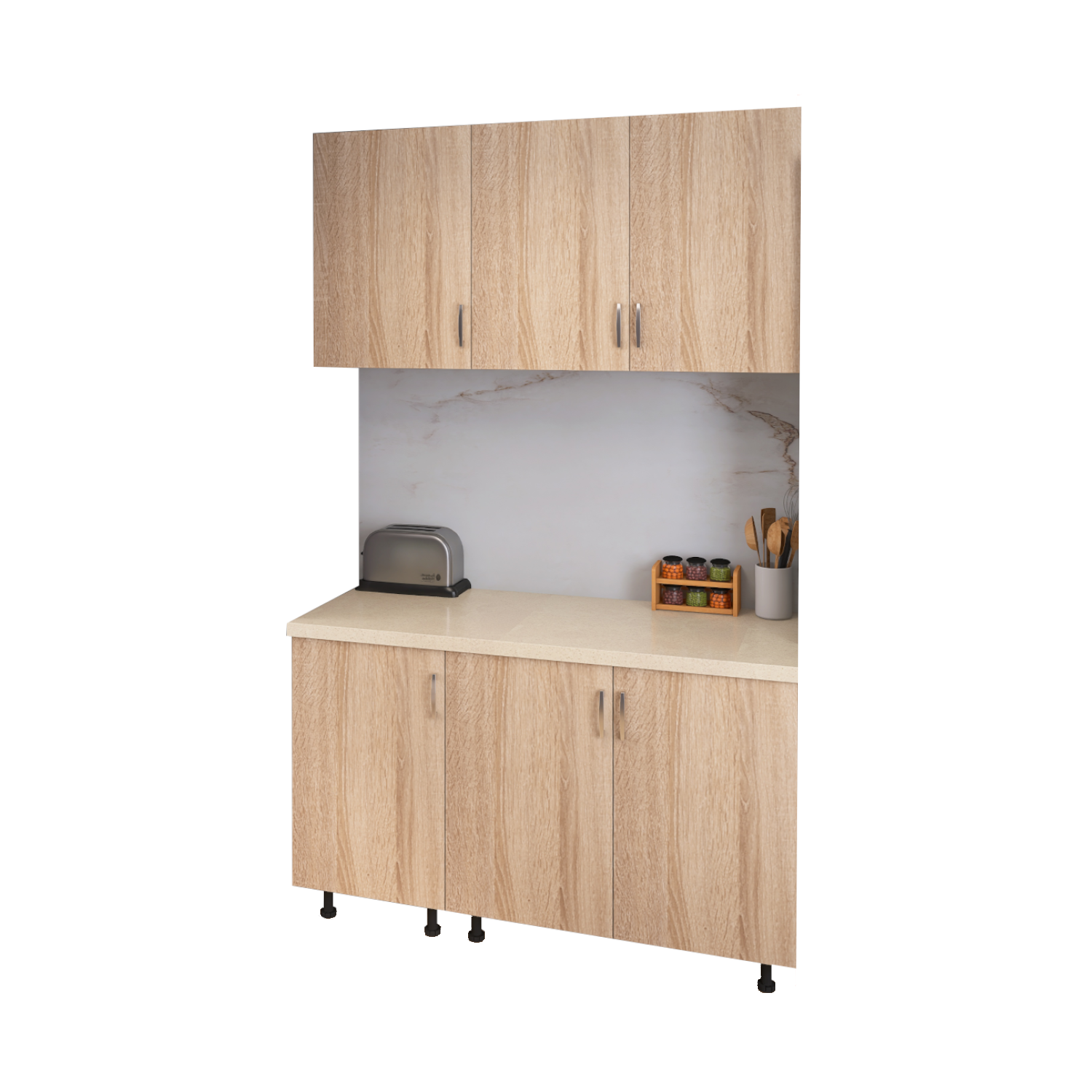Bucatarie ELA 120, Culoare Sonoma, Material PAL 18mm, Blat Termorezistent - imagine 4