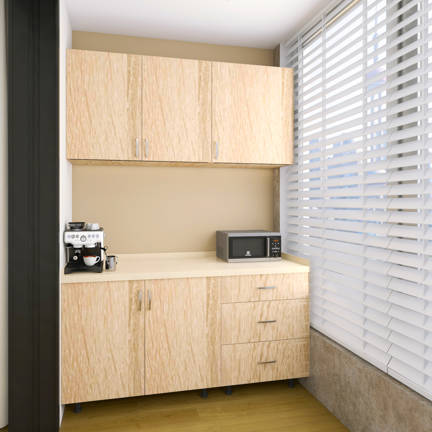 Bucatarie Maia 120 cm, Pal 18mm, Culoare Stejar Sonoma, Blat Termorezistent 2.8 cm - imagine 6