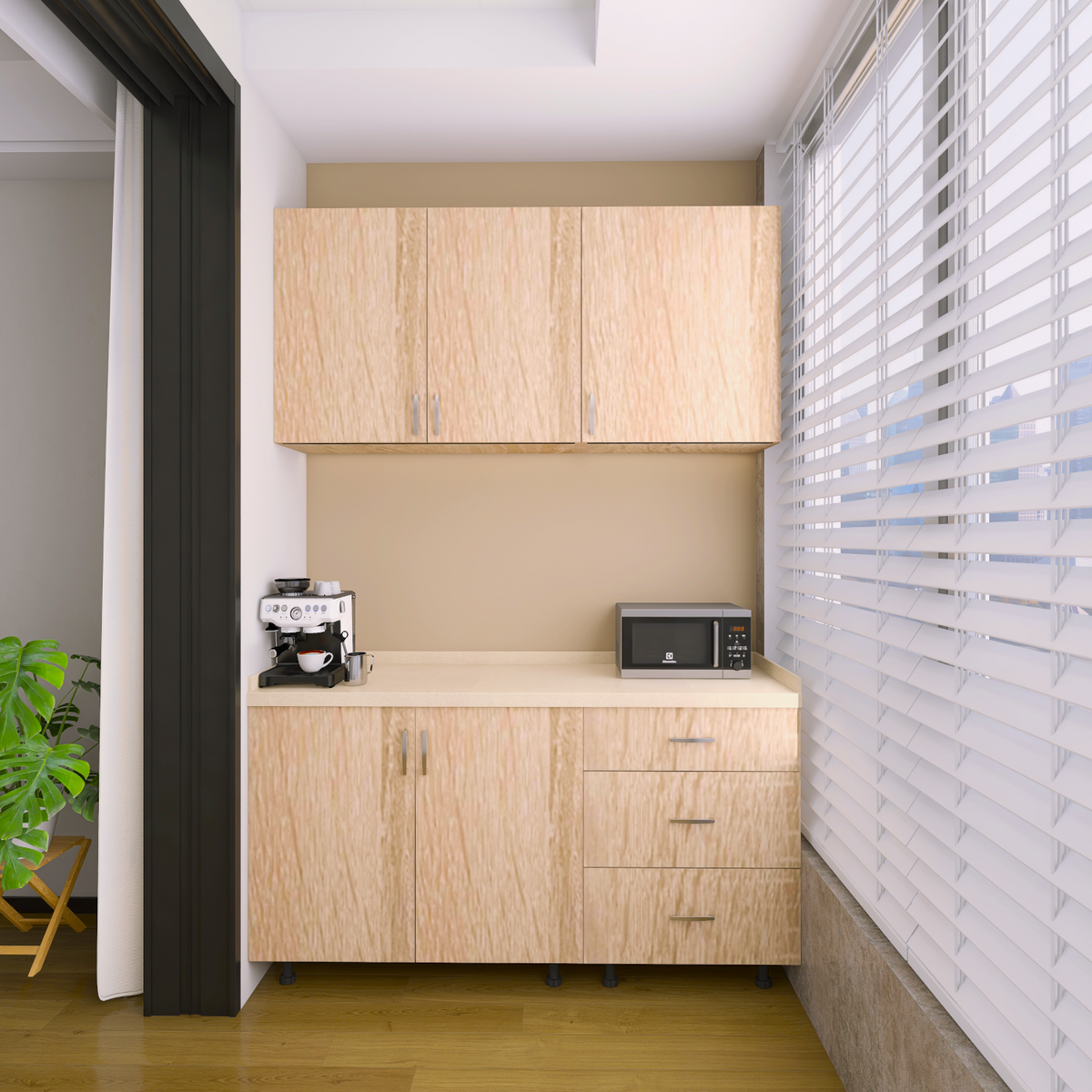 Bucatarie Maia 120 cm, Pal 18mm, Culoare Stejar Sonoma, Blat Termorezistent 2.8 cm - imagine 5