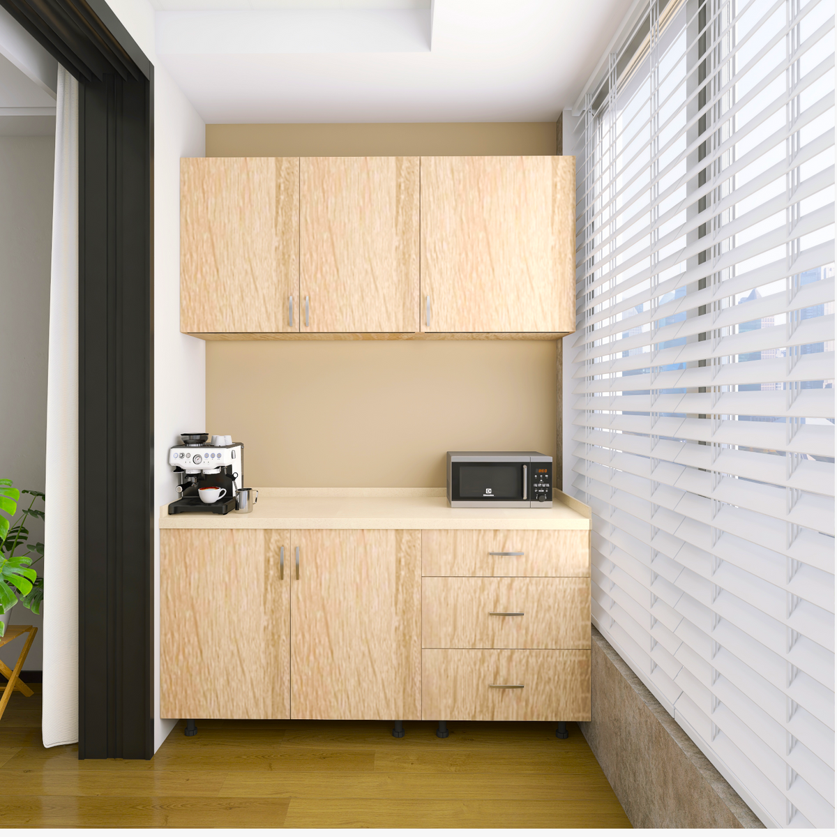 Bucatarie Maia 120 cm, Pal 18mm, Culoare Stejar Sonoma, Blat Termorezistent 2.8 cm - imagine 7