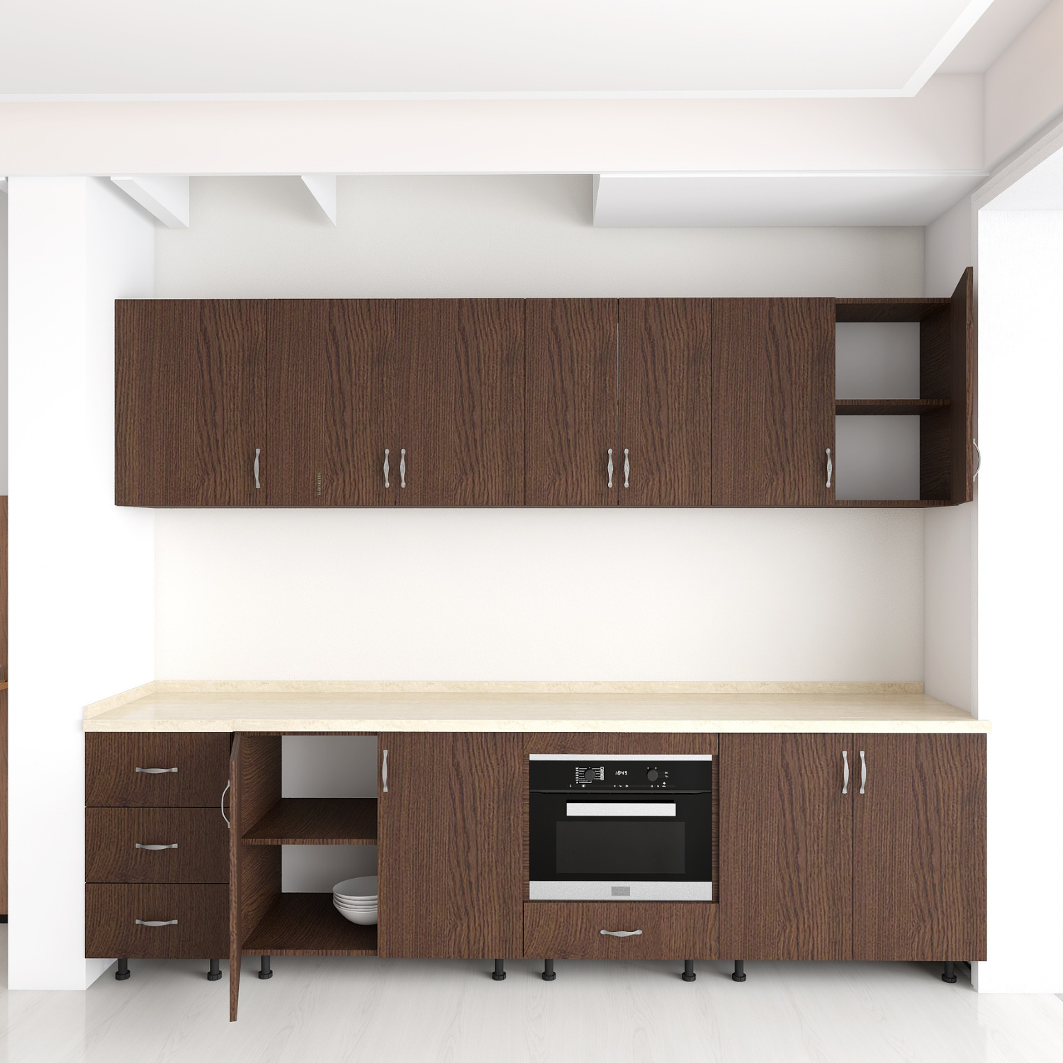 Bucatarie Modulara 260 cm, Picioare Reglabile, Material Pal 18mm, Culoare WENGE - imagine 2