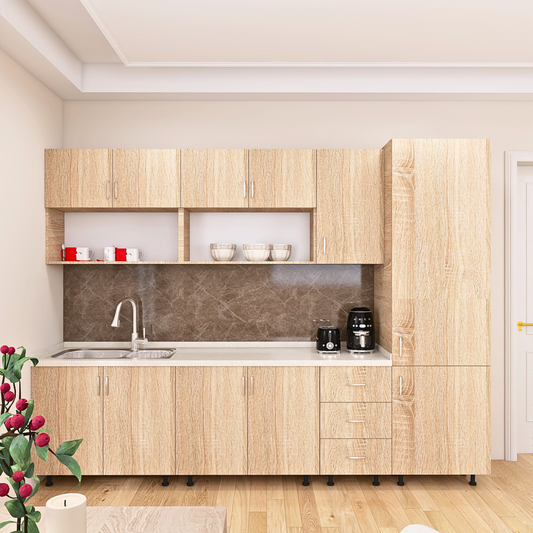Bucatarie Modulara CORA 260 cm, Material PAL 18mm, Culoare Stejar Sonoma