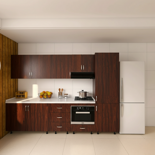 Bucatarie RIMINI 240 cm, Material PAL 18mm, Culoare Wenge , Blat termorezistent 2.8cm