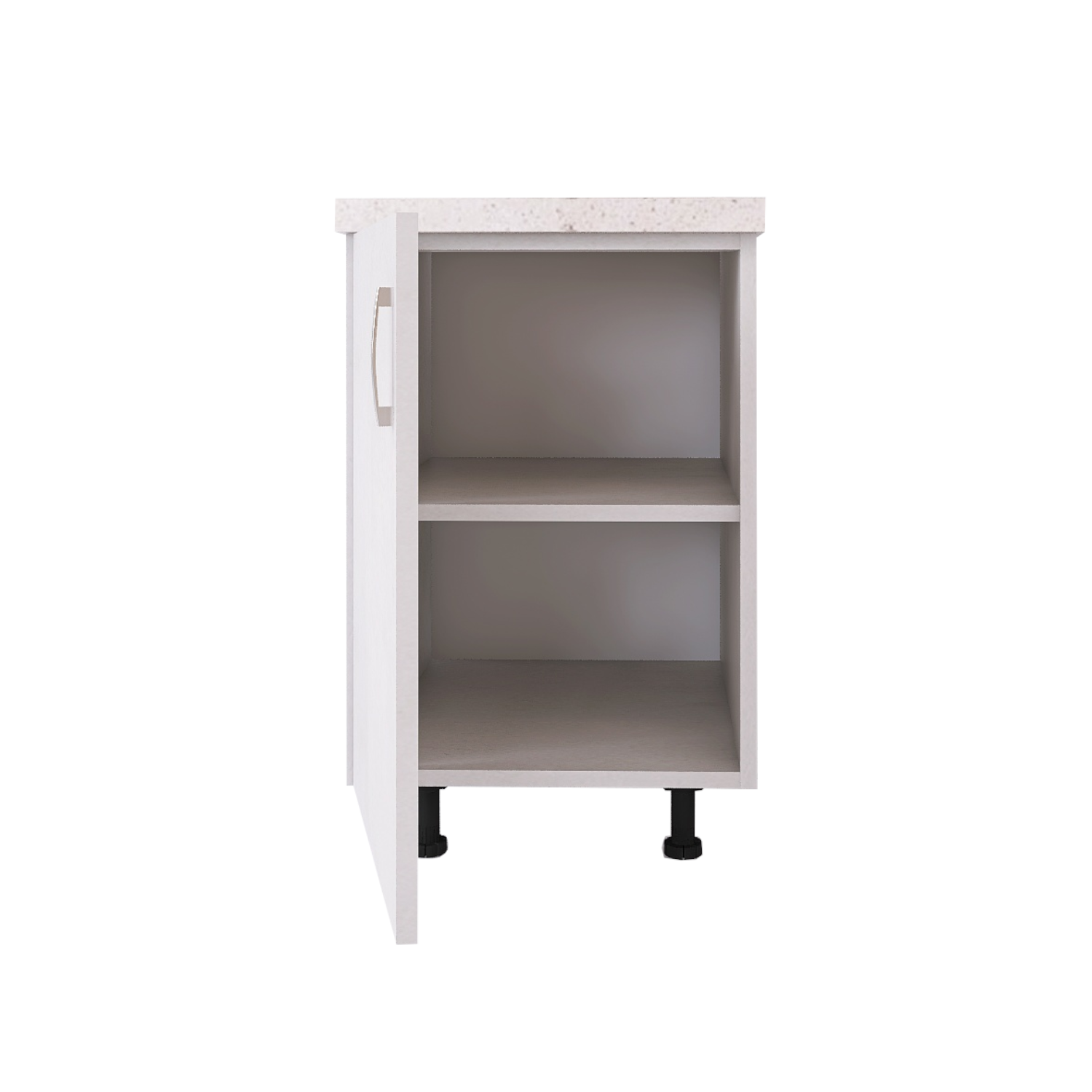 Corp Baza Bucatarie Cu Blat Termorezistent, L40cm x H90cm x A50cm, Culoare Alb, Pal 18mm
