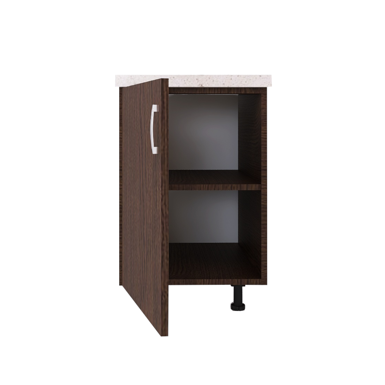 Corp Baza Bucatarie Cu Blat Termorezistent, L40cm x H90cm x A50cm, Culoare Wenge, Pal 18mm - imagine 2