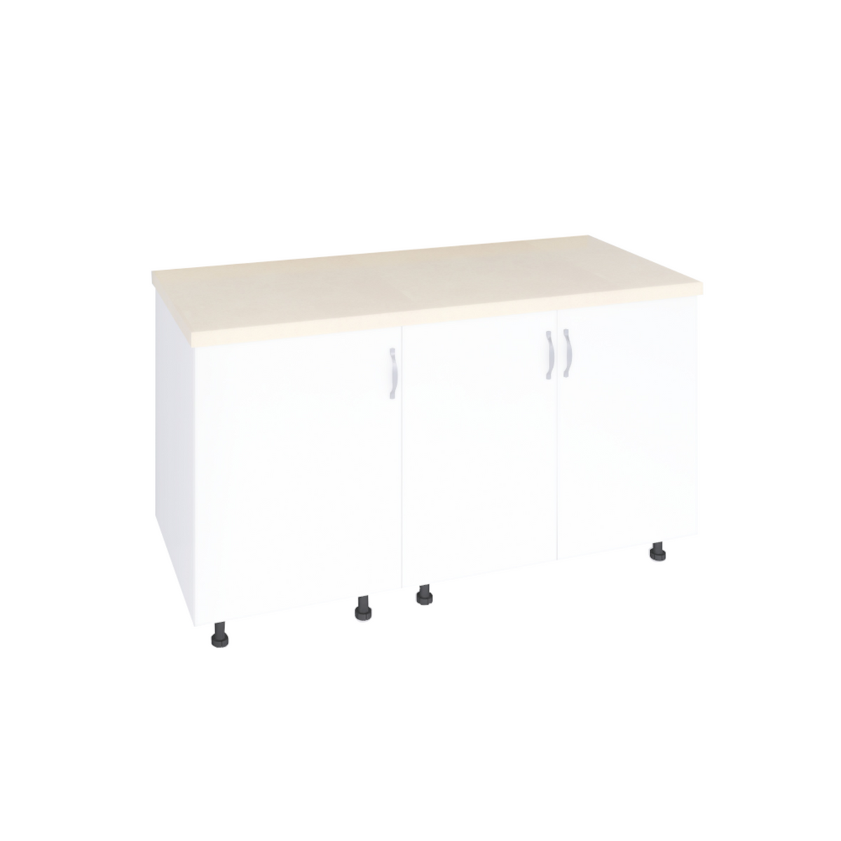 Corp Inferior Bucatarie 120x50x90 cm, Culoare Alb, Pal 18mm, Blat Termorezistent 2.8 cm - imagine 4