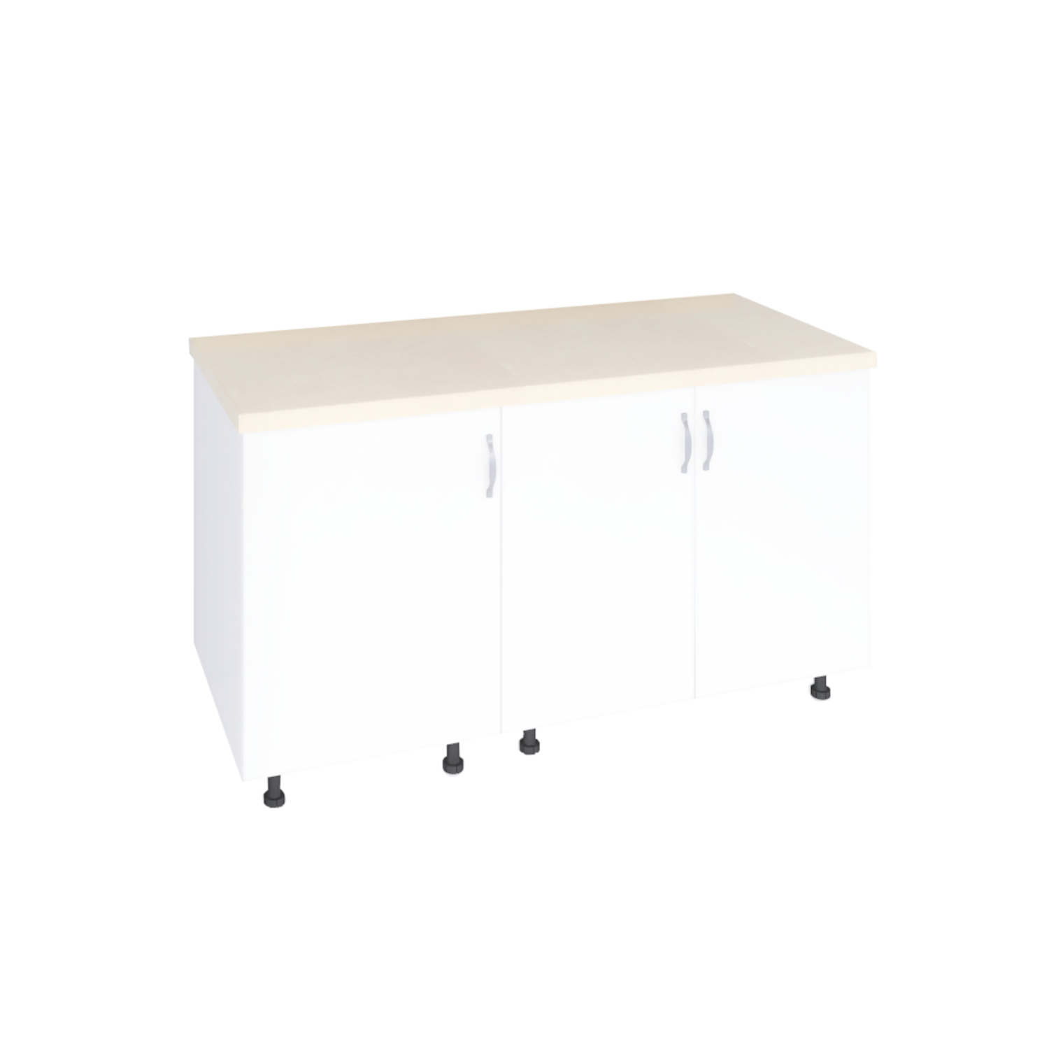 Corp Inferior Bucatarie 120x50x90 cm, Culoare Alb, Pal 18mm, Blat Termorezistent 2.8 cm - imagine 4
