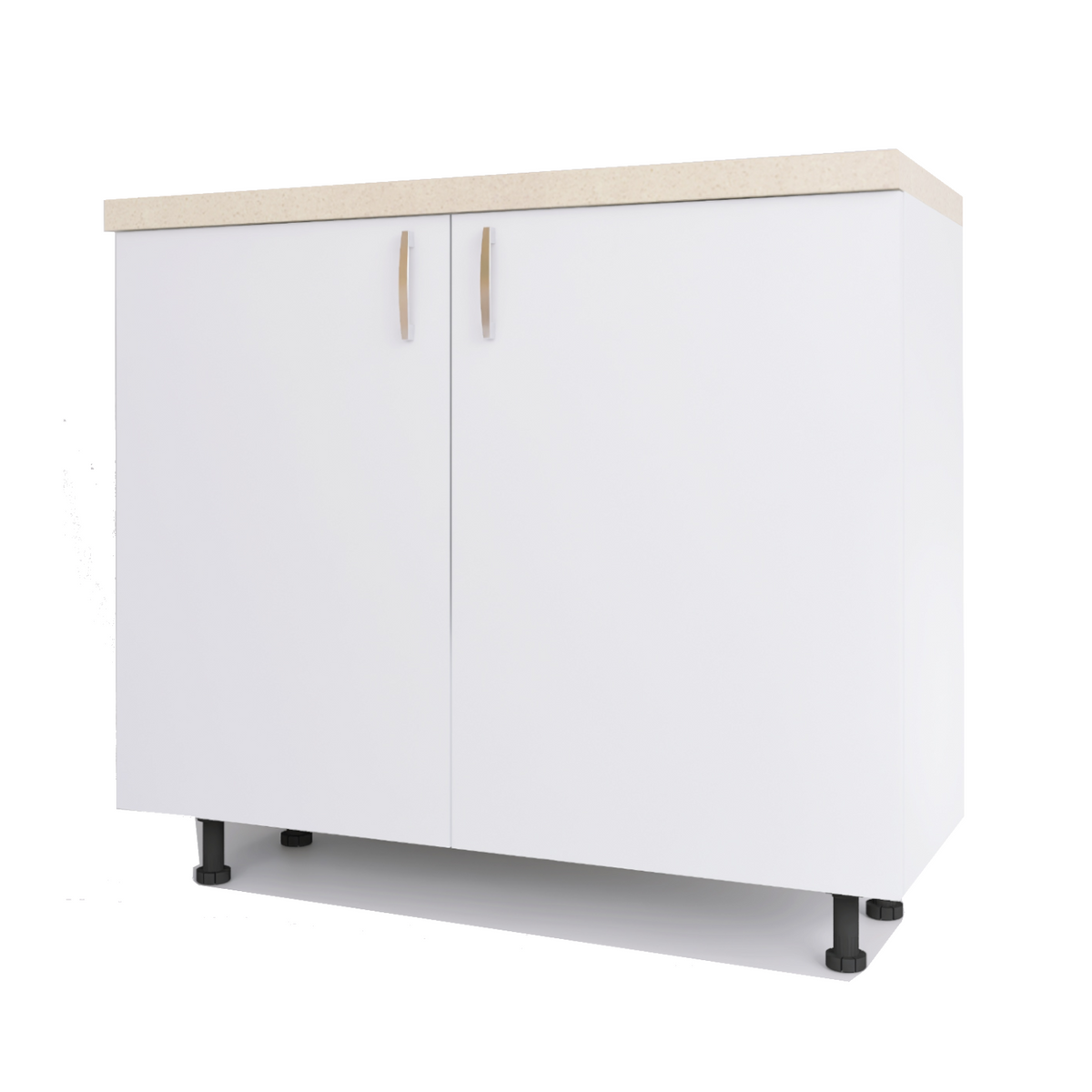 Corp Inferior Bucatarie 60x90x50 cm, Culoare Alb Mat, Pal 18mm - imagine 2