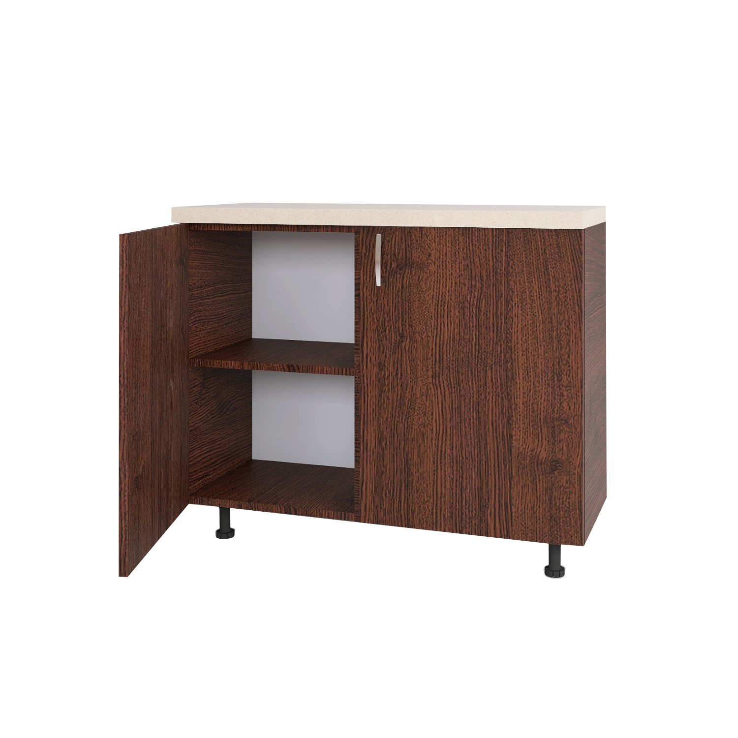 Corp Inferior Bucatarie L80 x H90 x A50 cm, Culoare Wenge Mat, Pal 18mm, Blat Termorezistent 2,8 cm - imagine 2