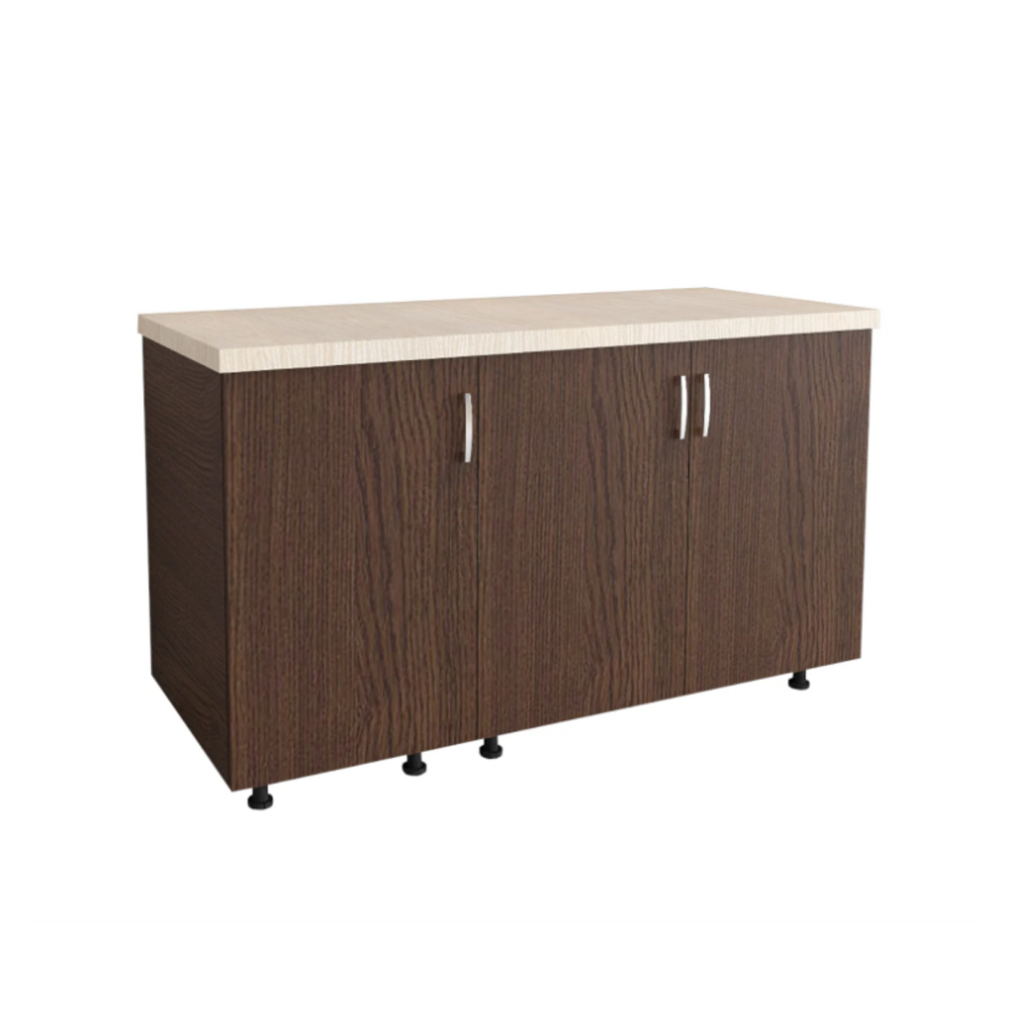 Corp Inferior Bucatarie cu 3 usi L100xA50xH90 cm, Culoare WENGE, Pal 18mm, Blat Termorezistent 2.8 cm - imagine 4