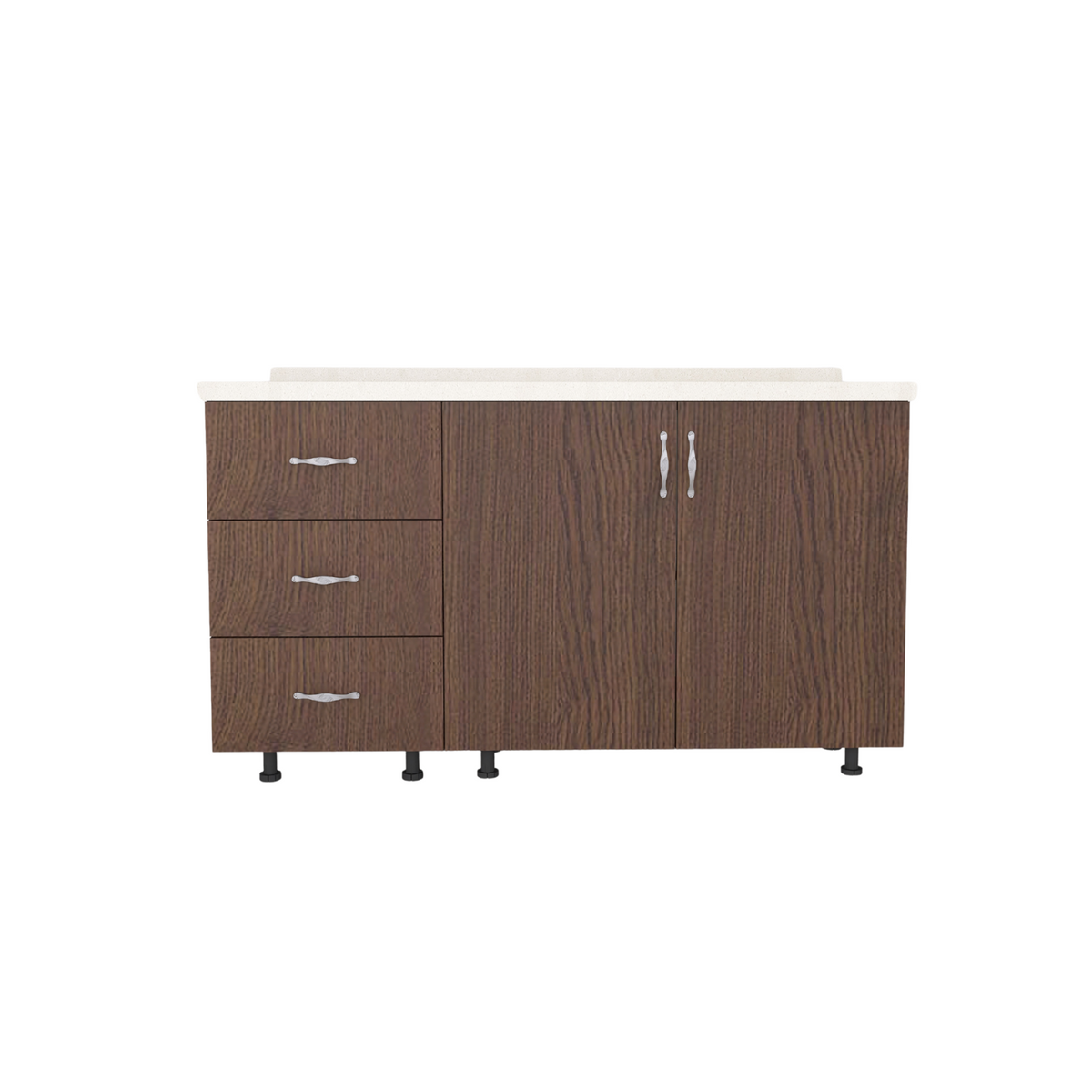 Corp Inferior Bucatarie  L100xA50xH90 cm, Culoare WENGE, Pal 18mm, Blat Termorezistent 2.8 cm - imagine 3
