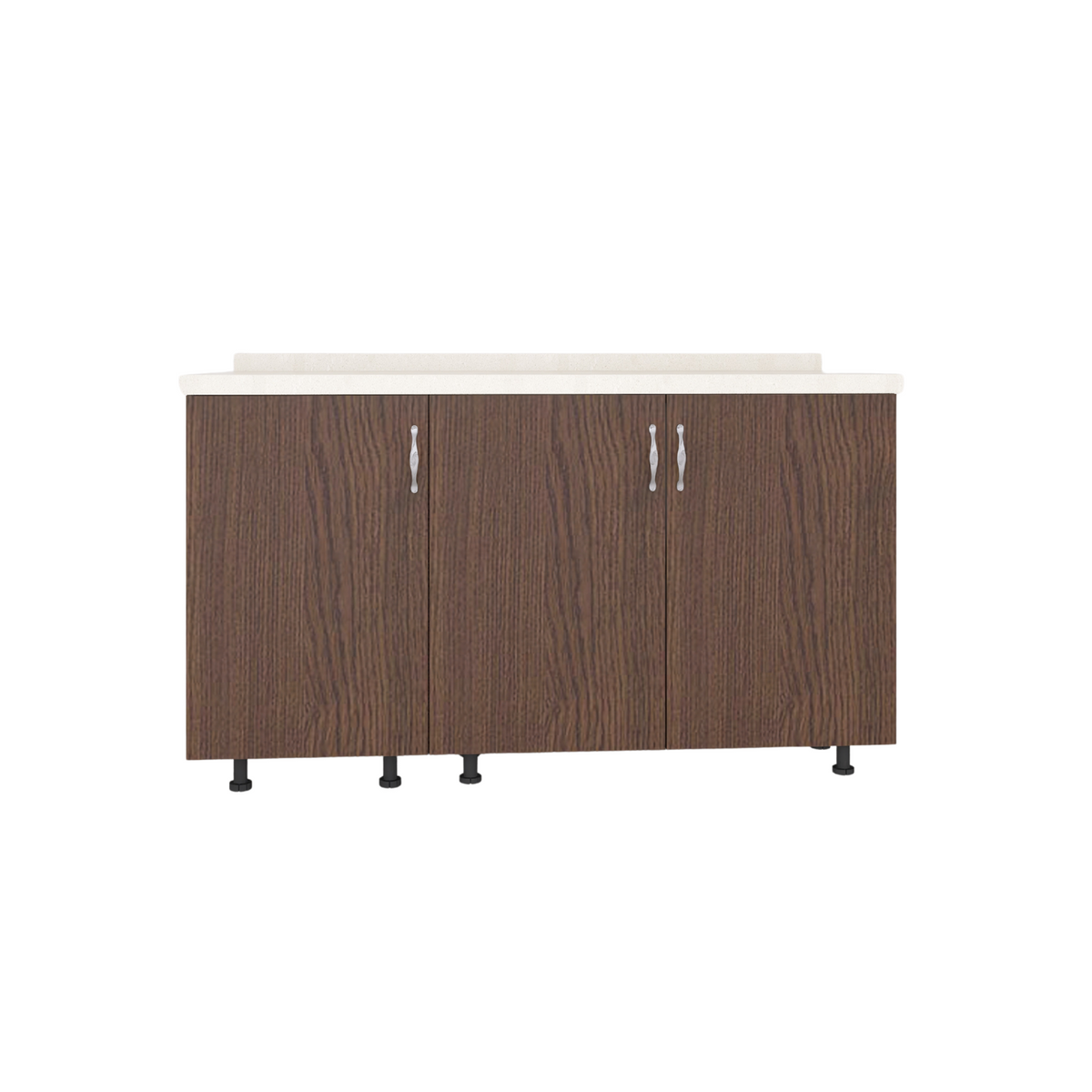 Corp Inferior Bucatarie cu 3 usi L100xA50xH90 cm, Culoare WENGE, Pal 18mm, Blat Termorezistent 2.8 cm - imagine 3
