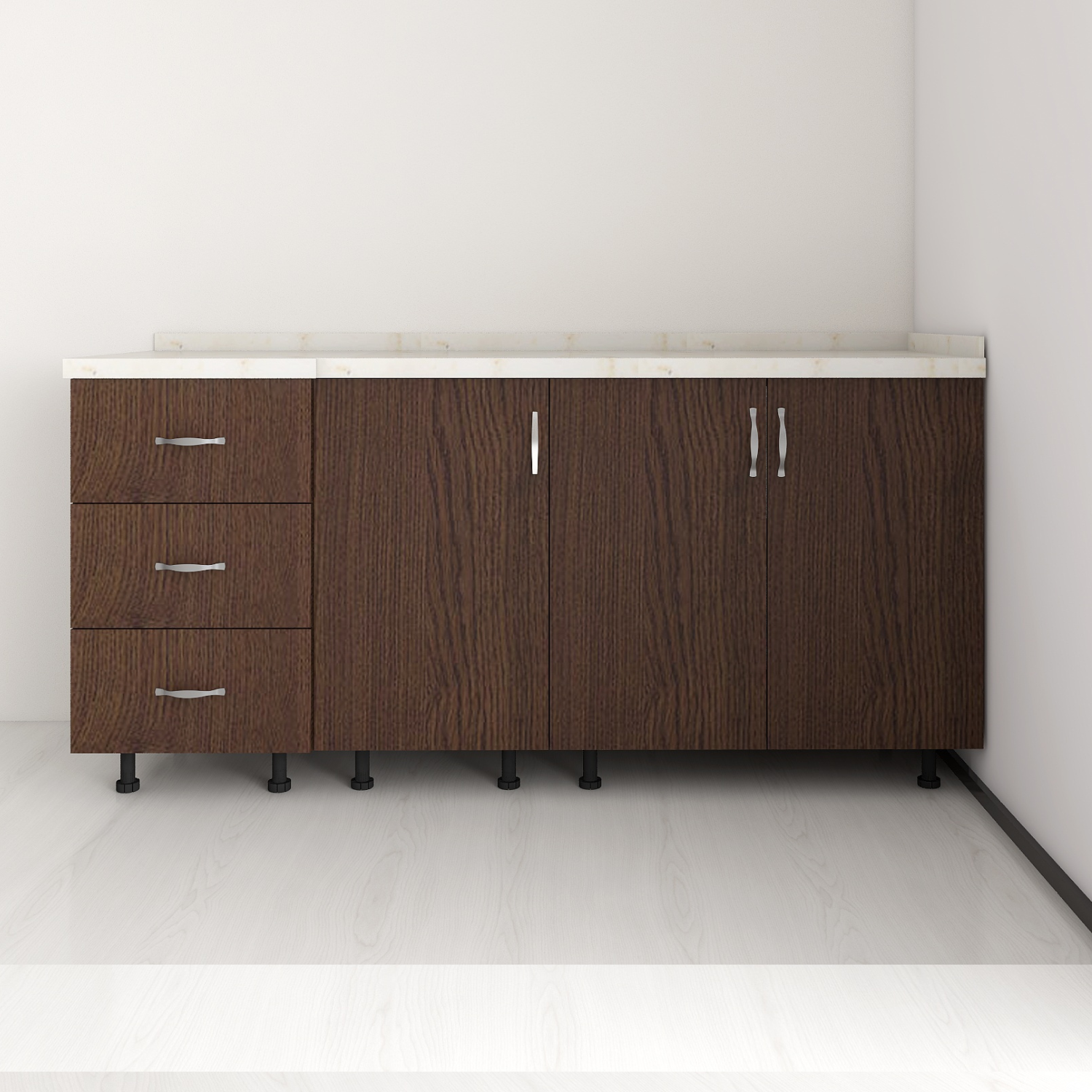 Corp Inferior Bucatarie, L140 x H90 x A50 cm, Wenge, Pal 18mm - imagine 4