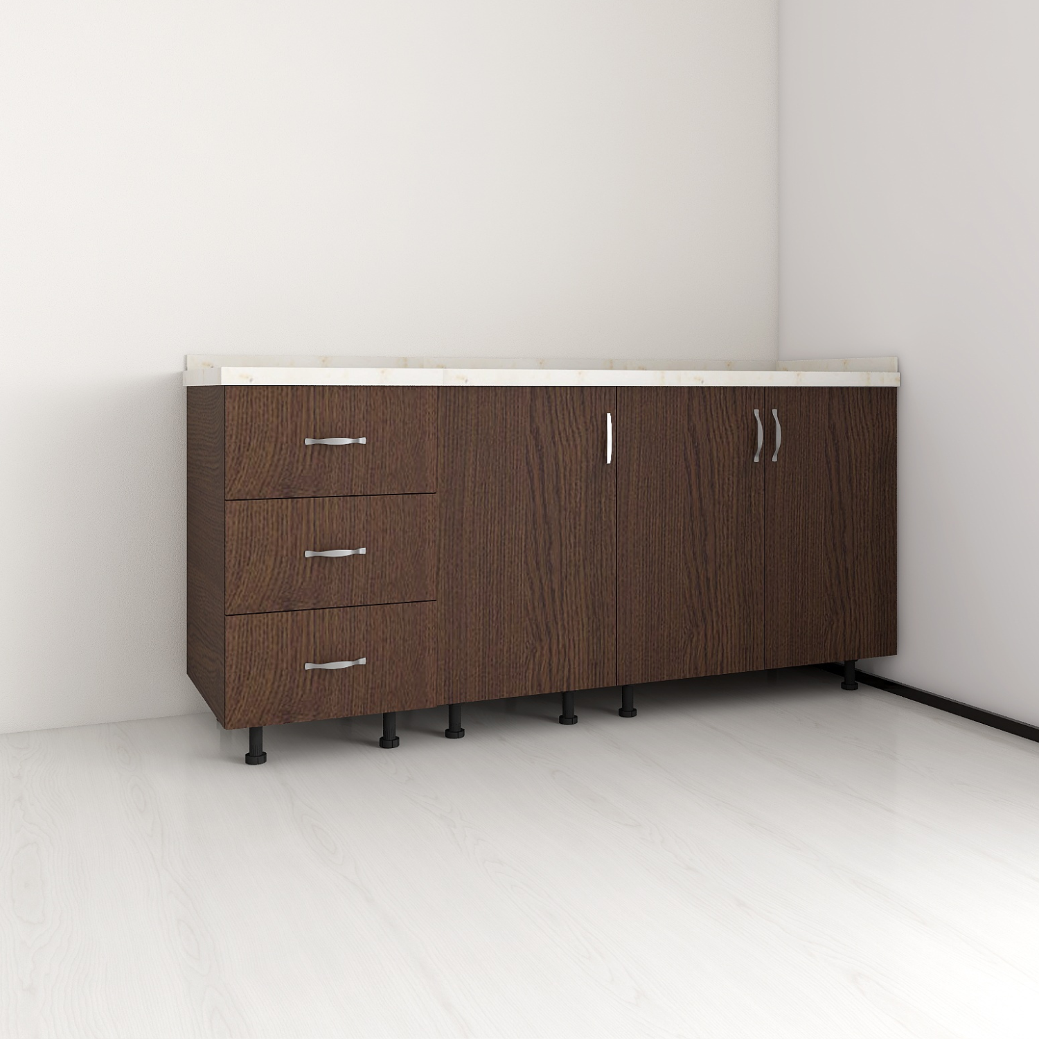 Corp Inferior Bucatarie, L140 x H90 x A50 cm, Wenge, Pal 18mm - imagine 2
