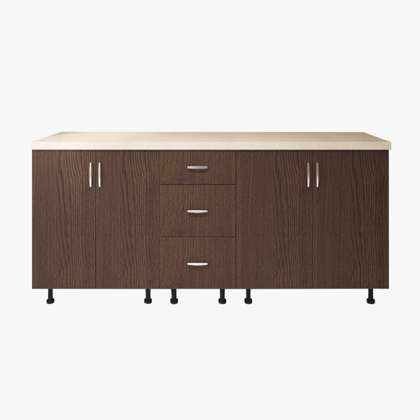 Corp Inferior Bucatarie L200xA50xH90 cm, Culoare WENGE, Pal 18mm, Blat Termorezistent 2.8 cm - imagine 3