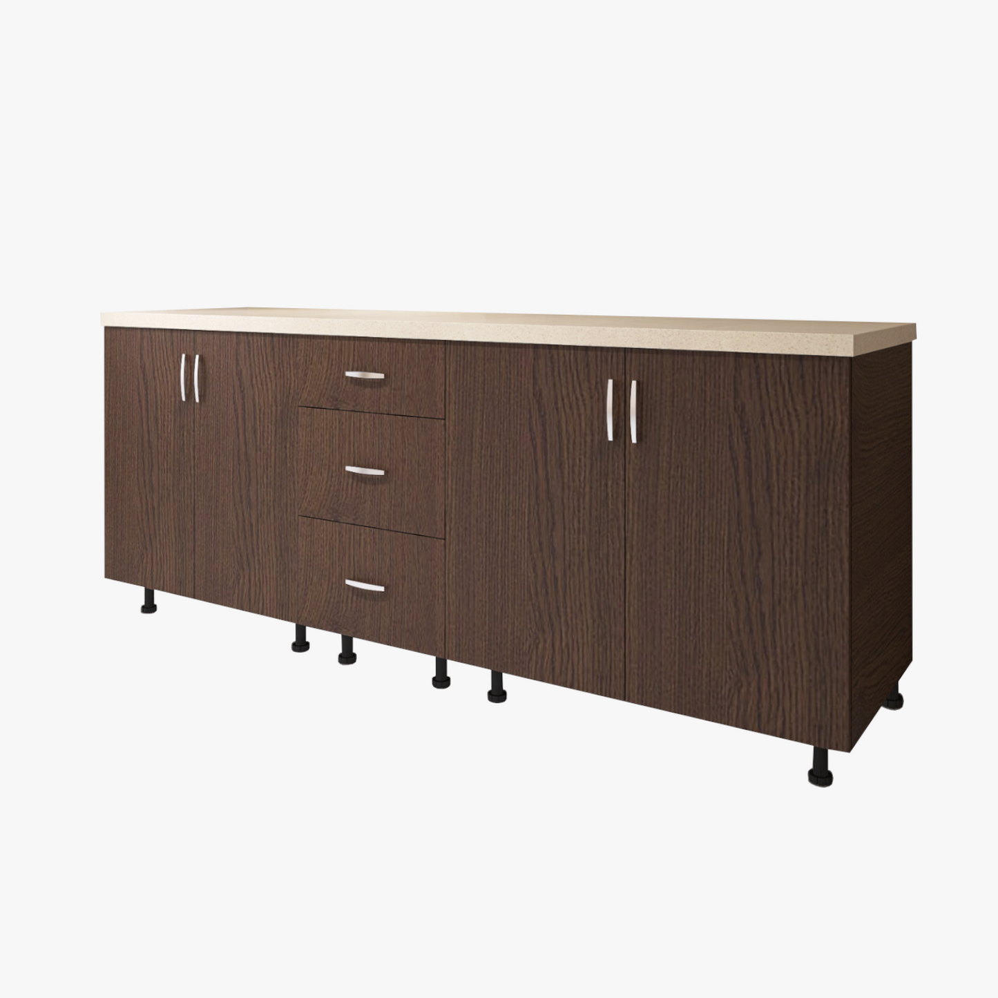 Corp Inferior Bucatarie L200xA50xH90 cm, Culoare WENGE, Pal 18mm, Blat Termorezistent 2.8 cm - imagine 4