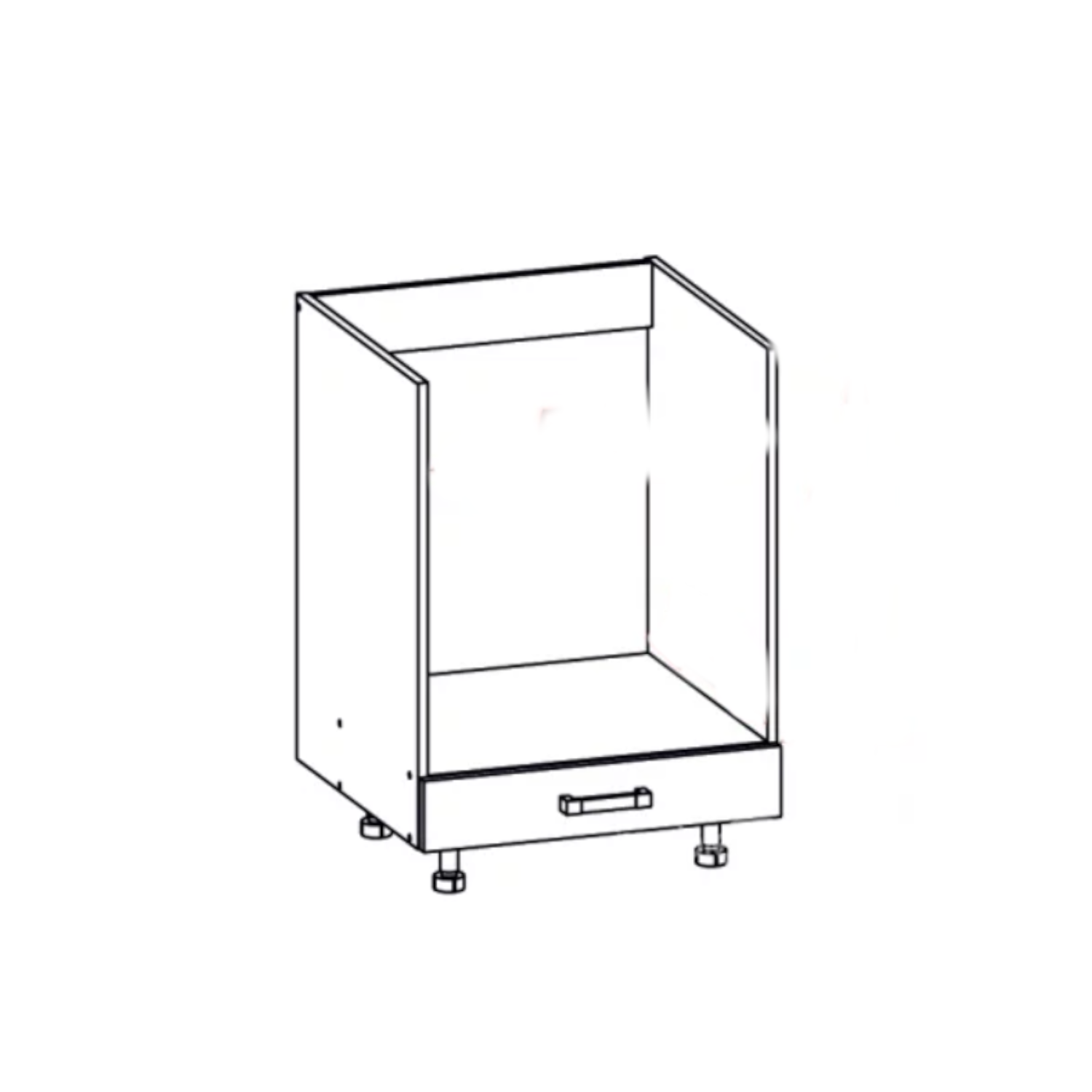 Corp Inferior Cuptor, L60xH90xA50cm, Material Pal 18mm, Culoare Alb - imagine 4