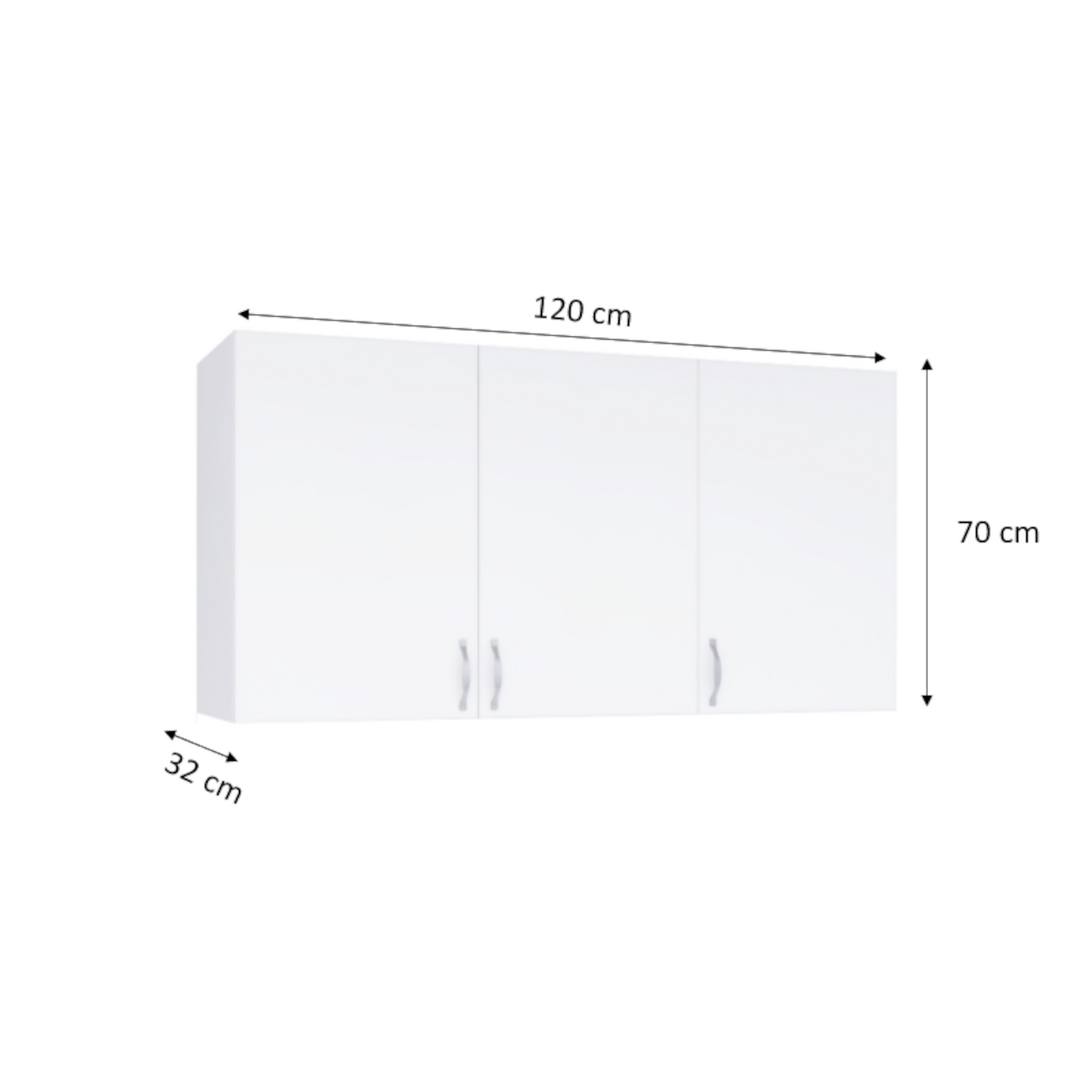 Corp suspendat bucatarie L120 x H70 x A32 cm, Material PAL18mm, Culoare Alb - imagine 2