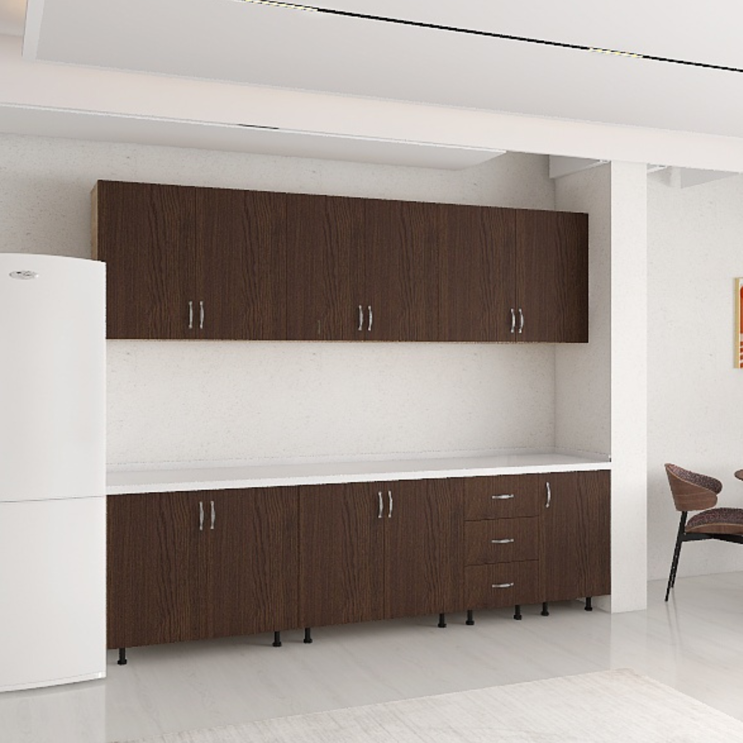 Set Bucatarie 220 cm, Pal 18mm, Culoare Wenge. Blat Termorezistent Inclus - imagine 2