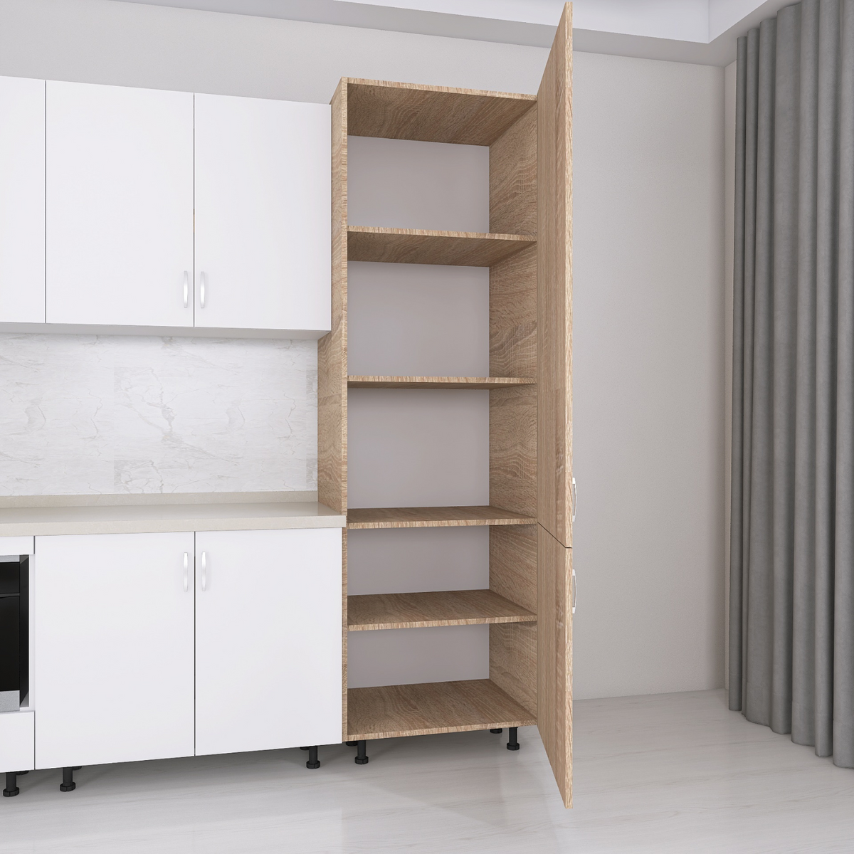 Soldat Bucatarie H210 x A55 x L60 cm, Stejar Sonoma, Pal 18mm - imagine 2