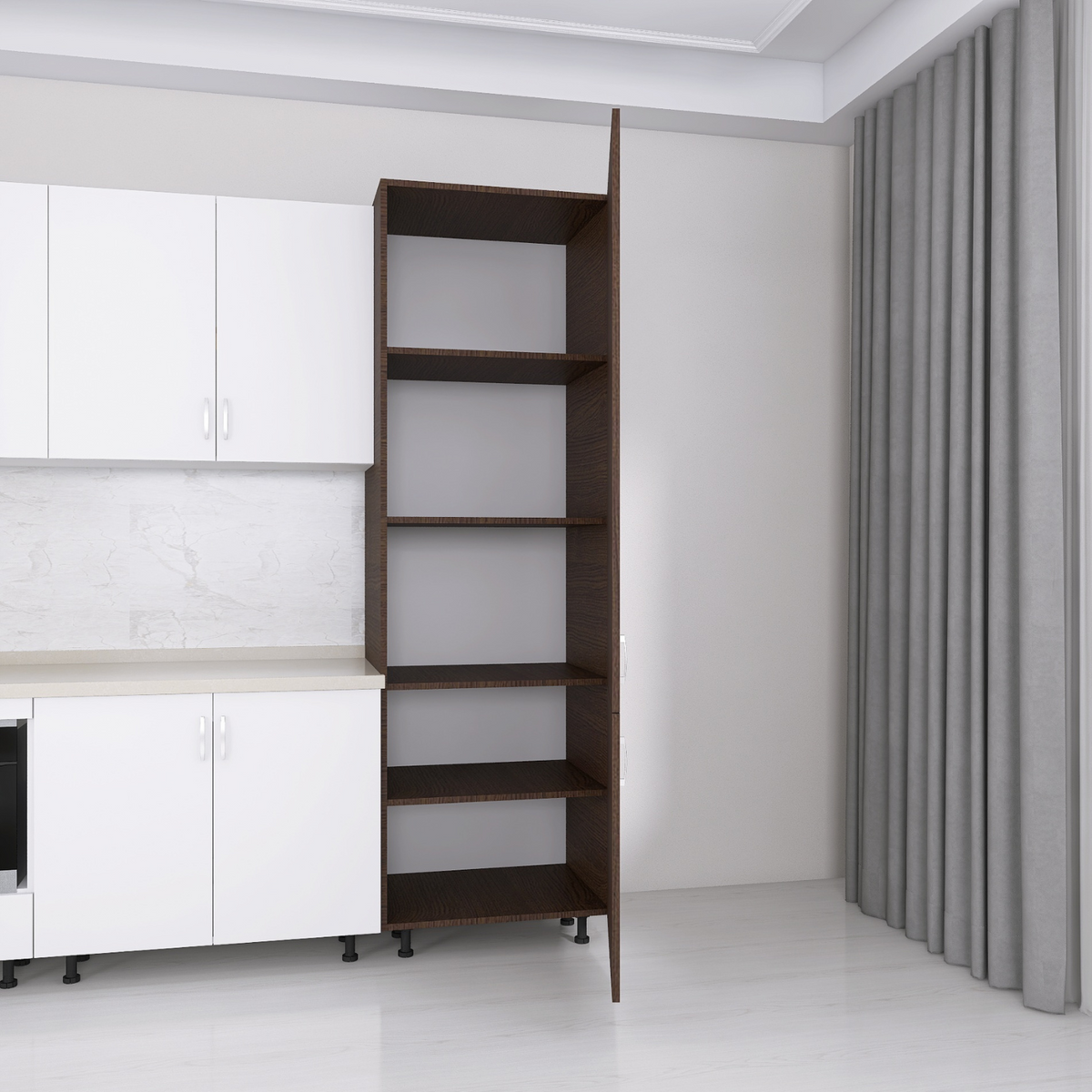 Soldat Bucatarie H210 x A55 x LA60 cm, Culoare Wenge, Pal 18mm - imagine 2